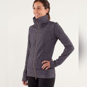 Lululemon Daily Yoga Herringbone Dark Swan Full Zip Size 6 Jacket Sweatshirt Top